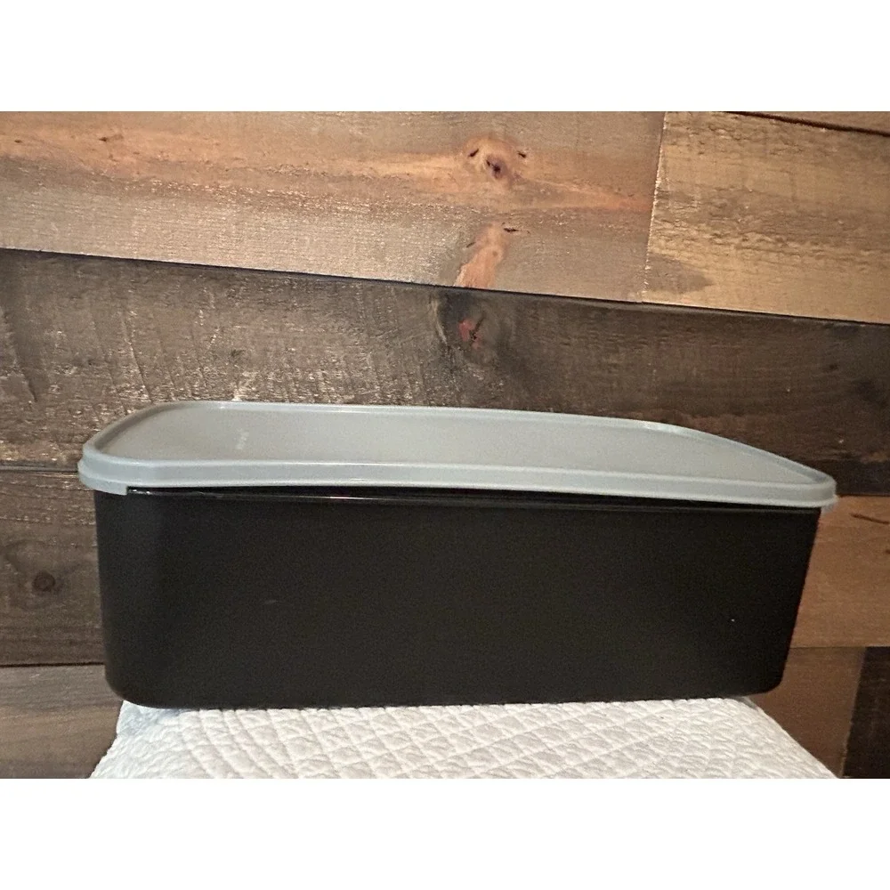 VTG Tupperware‎ (Lg) Memory Mates Shutter Box Black w Grey